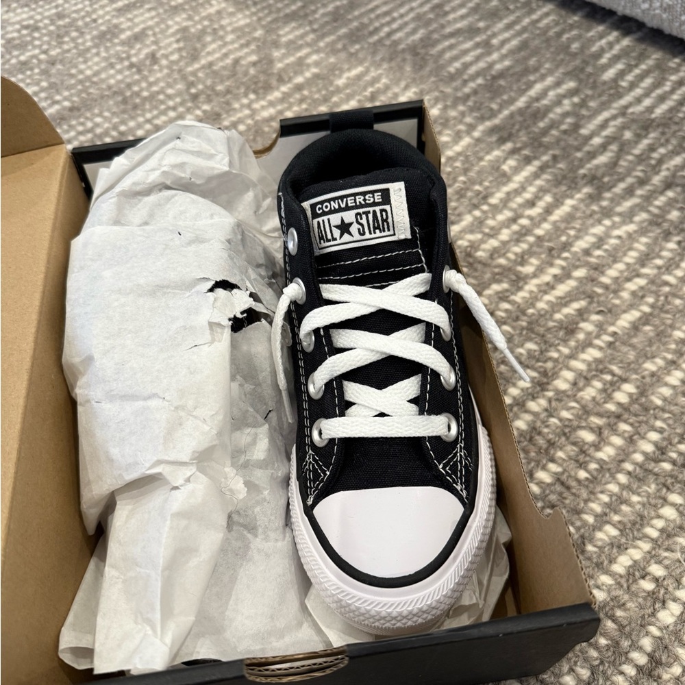 Brand new kids Converse All Star Black Canvas Shoes slip on size 13 little kids